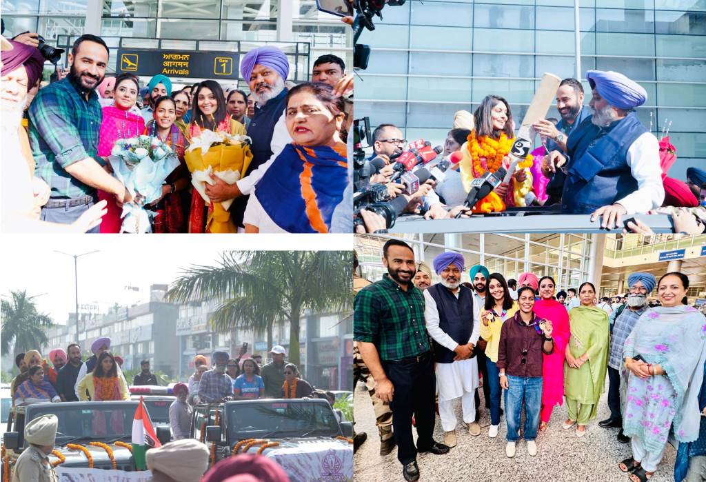 Punjab Government accords a grand welcome to World Champion Cricketers Harleen Deol and Amanjot Kaur at Mohali
